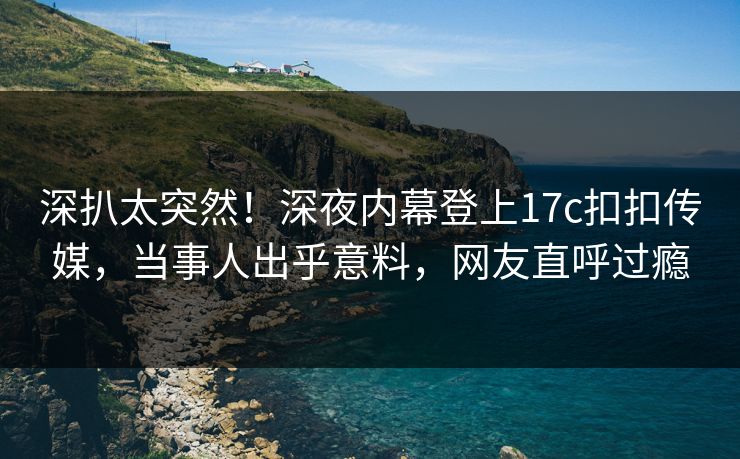 深扒太突然！深夜内幕登上17c扣扣传媒，当事人出乎意料，网友直呼过瘾